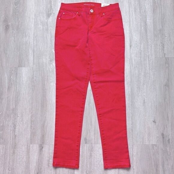 Red Boyfriend Jeans 0/25 - Picture 2 of 4